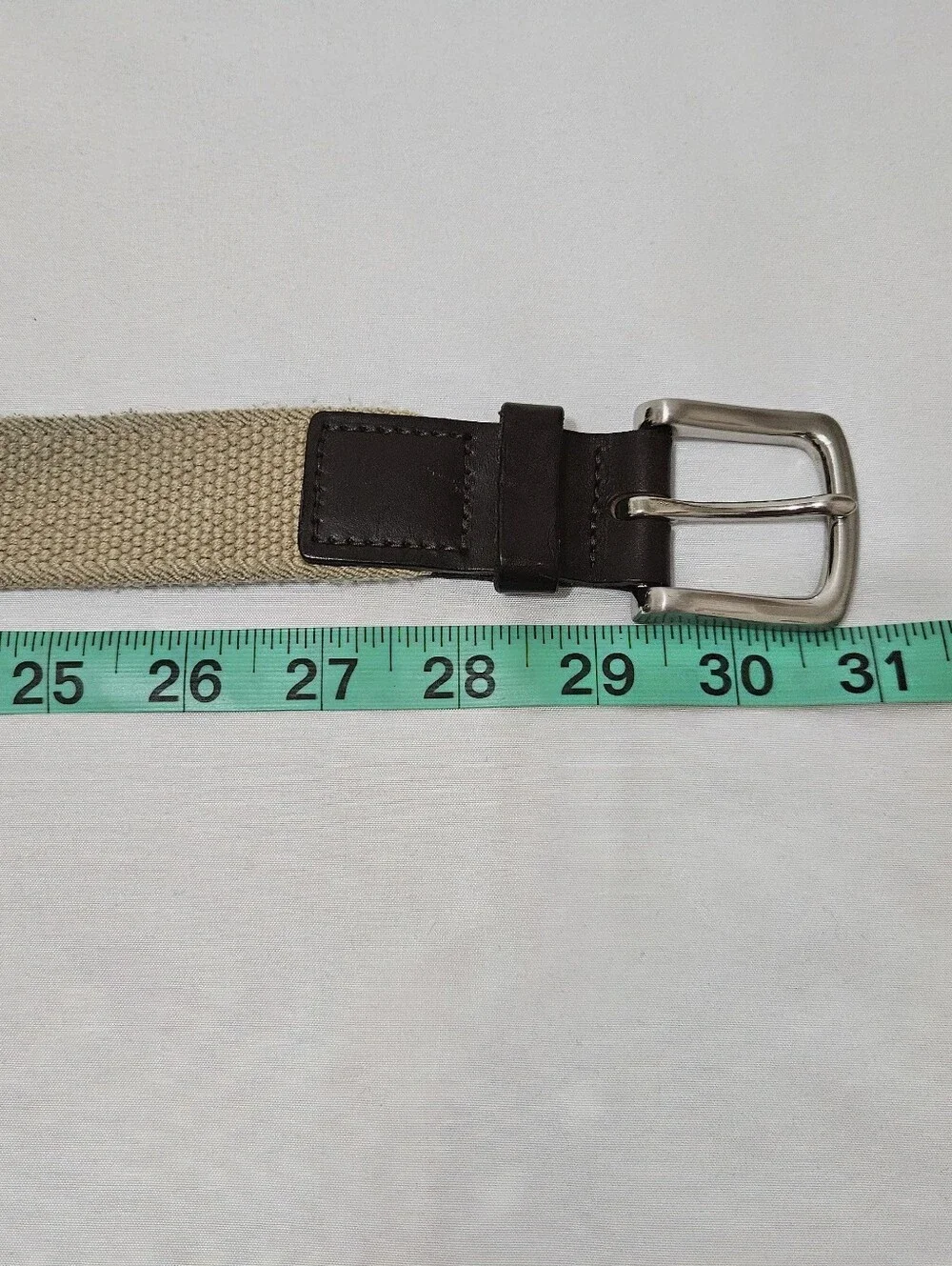 Vineyard Vines Canvas and Leather Belt Tan Brown Stretch Men's 30